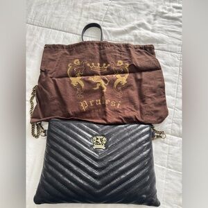 Pratesi French designer large clutch. Can be worn in a crossbody style